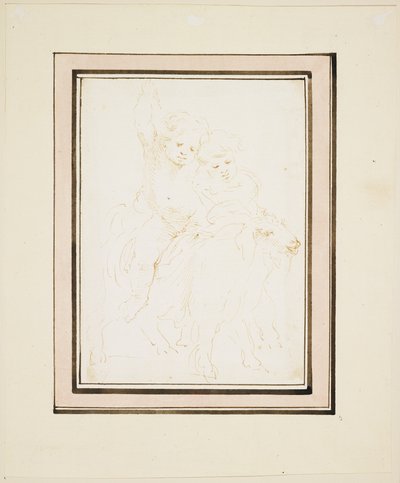 Two Putti on a Goat by Stefano della Bella